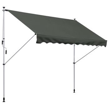 Toldo Manual De Metal Poliéster 300x150x280 Cm-outsunny. Gris