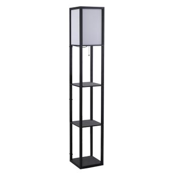 Lámpara De Pie De Mdf Acrílico Homcom 26x26x160 Cm-negro Y Blanco