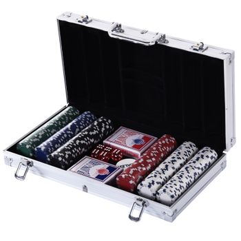 Maletín De Poker Homcom Aluminio Ps, 38x20,5x6,5 Cm, Multicolor