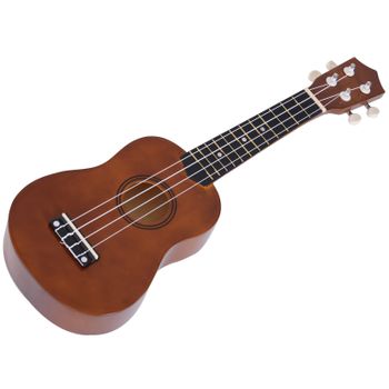 Ukelele 21 Pulgada Homcom Okume Sapelli 53x17,5x6,2cm, Marrón