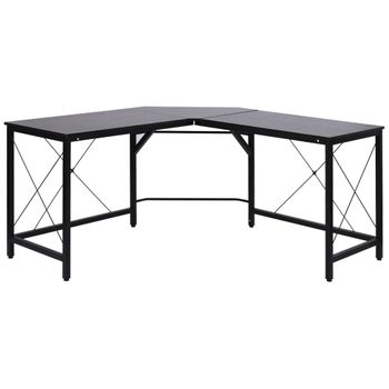 Mesa De Ordenador Forma L De Mdf Metal Homcom 150x150x76 Cm - Negro