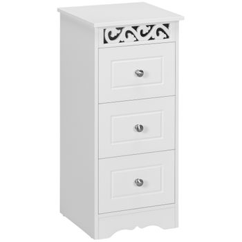 Armario De Almacenamiento De Mdf Homcom 29,8x29,8x68,5 Cm Blanco