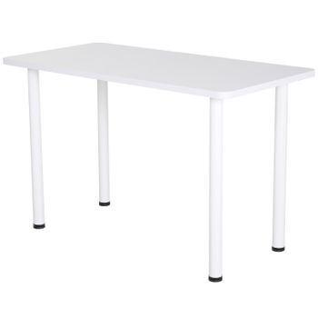 Mesa De Comedor Multifunción De Melamina Homcom 120x60x76 Cm - Blanco