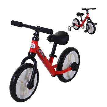 Bicicleta De Equilibrio Con Pedales Homcom Pp Metal, 85x36x54cm, Rojo