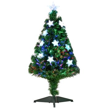 Árbol De Navidad Artificial De Pvc Metal Homcom Ø45x90 Cm - Verde