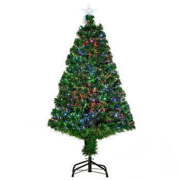 Árbol De Navidad Artificial De Pvc Metal Homcom Ø60x120 Cm - Verde