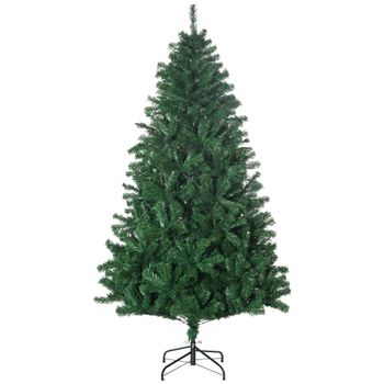 Árbol De Navidad De Plástico Metal Homcom Ø102x180 Cm - Verde