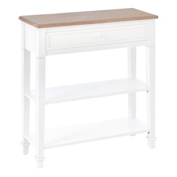 Mesa De Consola De Mdf Y Madera Pino Homcom 75,6x27,5x80,5 Cm Blanco