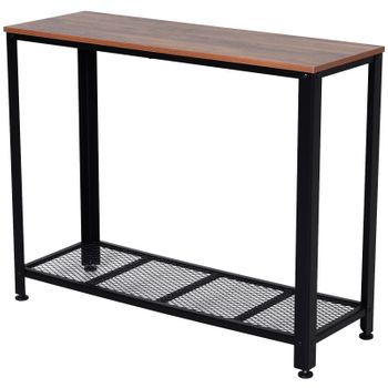 Mesa De Consola De Melamina De Madera Metal Homcom 101x35x80 Cm-negro