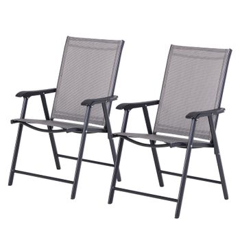 Juego De 2 Sillas Para Jardin Textileno porto- Phoenix - Gris Oscuro con  Ofertas en Carrefour