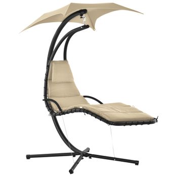 Silla Colgante Con Soporte Beige Blanco Cojín Suave Sala De Estar Exterior  Adria - Beige con Ofertas en Carrefour