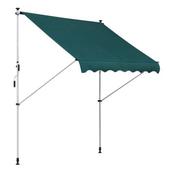 Toldo De Poliéster, Aluminio, Acero 200x150 Cm - Outsunny. Verde