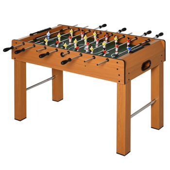 Mesa De Futbolín Homcom Mdf Acero Inoxidable, 122x61x80,7cm, Madera