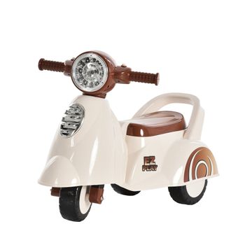 Coche Correpasillos Infantil Con Luz Música Bocina Blanco Homcom