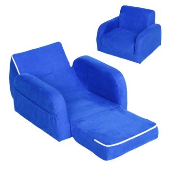 Sillón Para Niños De 3 Años Plegable De 2 Posiciones Azul Homcom