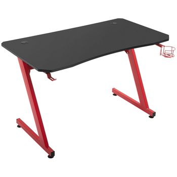 Mesa Gaming De Aglomerado Y Acero Homcom 120x65x74,5 Cm - Rojo