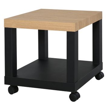 Mesa Auxiliar De Metal Melamina Homcom 45x35x75 Cm-roble Y Negro con  Ofertas en Carrefour