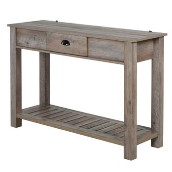 Mesa Tipo Consola De Mdf Melamina De Madera Homcom 120x39x81 Cm-gris