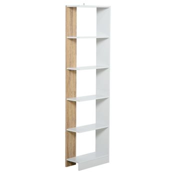 Estantería Librería De Melamina De Madera Homcom 59x29x180 Cm-natural con  Ofertas en Carrefour