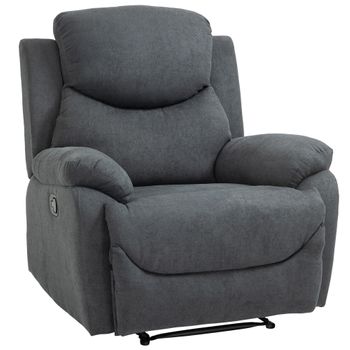 Butaca Reclinable Manual De Lino Y Espuma Homcom 93x88x102 Cm Gris