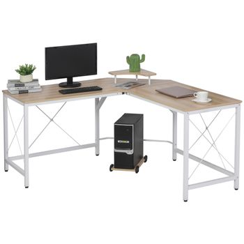 Mesa Escritorio Esquina Con Soporte Monitor 130x130x96,5cm Negro con  Ofertas en Carrefour