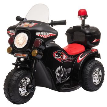 Moto Eléctrica Para Niños De 18-36 Meses Batería 6v Negro Homcom