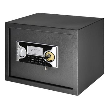 Caja Fuerte 27l Portátil Con Llaves De Acero Homcom 38x30x30 Cm-negro