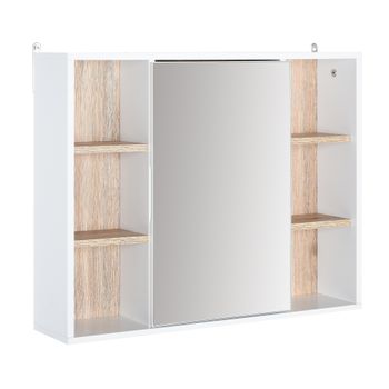 Armario De Baño Con Espejo De Mdf Vidrio Kleankin 48x16x65 Cm-blanco con  Ofertas en Carrefour