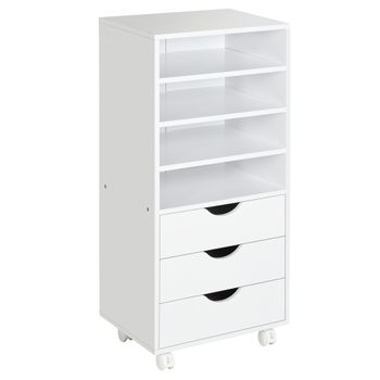 Soporte Para Impresora Móvil De Melamina Homcom 60x50x65,5cm - Blanco con  Ofertas en Carrefour