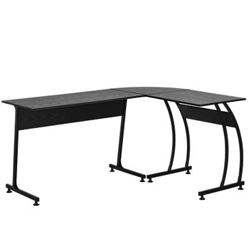 Mesa De Computadora De Melamina Metal Homcom 112,5x152x74 Cm - Negro