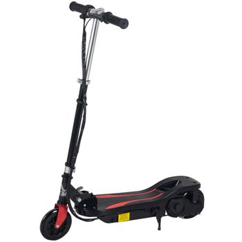 Patinete Eléctrico Homcom Metal Plástico, 75x36x82-93 Cm, Negro