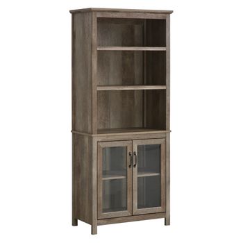 Armario De Libros De Mdf Vidrio Homcom 76x40x180 Cm-natural