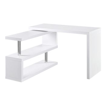 Soporte Monitor Con Estante Intermedio De Madera Henor Soporte Balda 82 X  26.5 X 16 Cm - Blanco con Ofertas en Carrefour