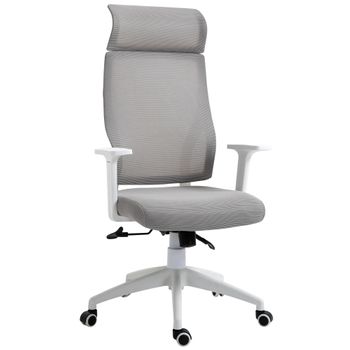 Silla Oficina De Cuero Pu Espuma Acero Vinsetto 50x54x96,5 Cm-blanco con  Ofertas en Carrefour