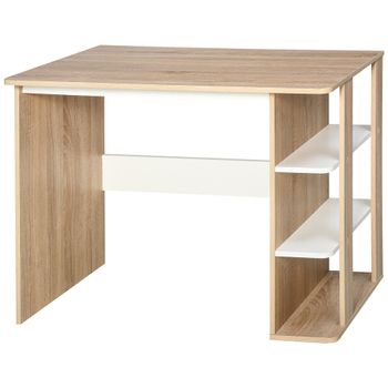 Mesa De Escritorio De Melamina De Madera Homcom 100x55x74 Cm - Roble