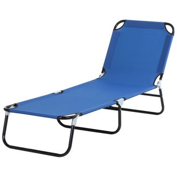 Bestway - Tumbona plegable de acero, reclinable, tejido Oxford, tejido  resistente. Color azul - blanco. 55 x 24 x 187 cm.