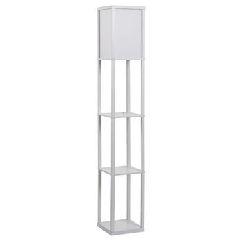 Lámpara De Pie De Mdf Acrílico Homcom 26x26x160 Cm-blanco