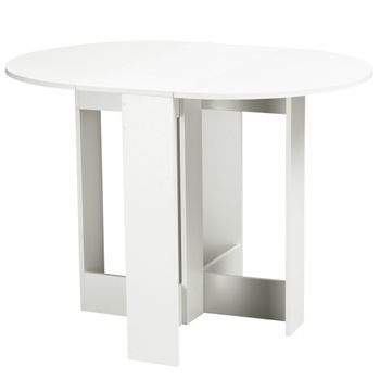 Mesa Plegable Para Cocina De Melamina Homcom 104x76x73,7cm - Blanco