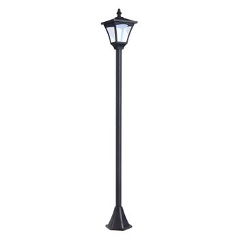 Farol Solar De Jardín Ip44 De Plástico 15x15x120 Cm - Outsunny. Negro