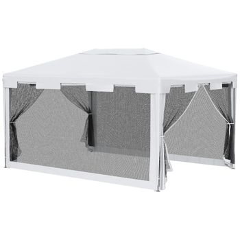 Carpa Plegable De Metal Poliéster 325x325x265 Cm - Outsunny. Marrón con  Ofertas en Carrefour