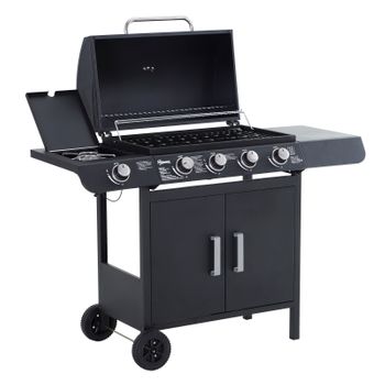 Barbacoa De Gas De Acero Pp 125x51x100 Cm - Outsunny.negro