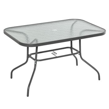 Mesa de Jardín de Cristal Redonda 60x72 cm - Negro