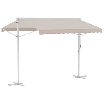 Toldo lateral retráctil Outsunny crema 300x180 cm metal