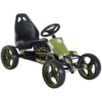 Go Kart Coche De Pedales Con Asiento Ajustable Negro Y Verde Homcom con  Ofertas en Carrefour