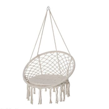 Silla Colgante De Poliéster Algodón Metal 80x80x42 Cm-outsunny.beige