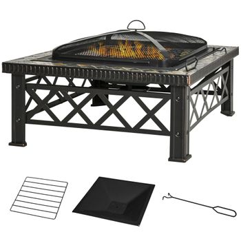 7house - Barbacoa De Carbón Plegable Tamarit, Acero, Para Jardín, Terraza,  Camping Y Patio, Carbón, Función Grill, Válvula Ventilación, Diseño Plegable,  47x52x87 Cm (largo X Ancho X Alto), Negro. con Ofertas en