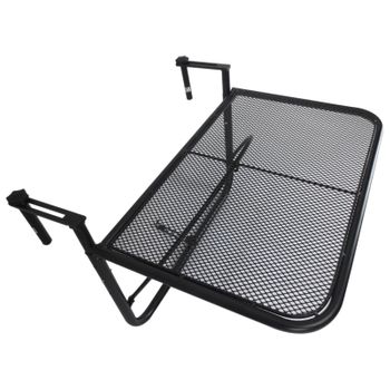 Mesa Colgante Balcón Ajustable De Metal 60x56,5x45 Cm-outsunny. Negro