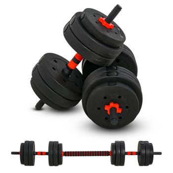 Mancuernas Pesas De Disco 10kg + 10kg 20kg Total Fitness Musculación  Gimnasio Pesos Metal con Ofertas en Carrefour