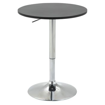 Mesa De Bar Altura Ajustable De Metal, Mdf Homcom Ø60x69-93cm-negro