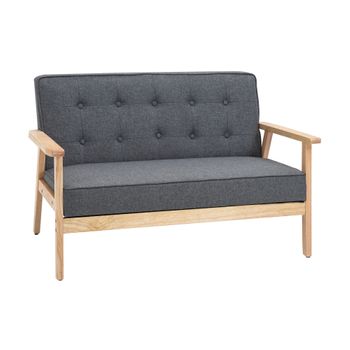 Sofá De 2 Plazas De Madera Poliéster Espuma Homcom 114x66x69cm-gris